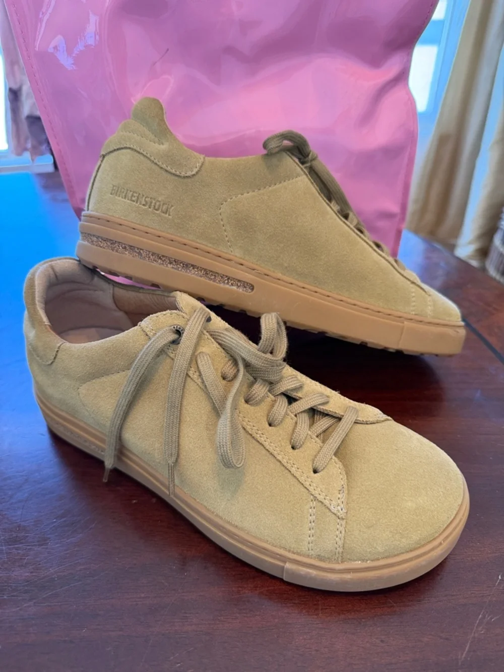 Birkenstock W 9 M7 Suede Sneakers in Light Tan - Picture 1 of 5